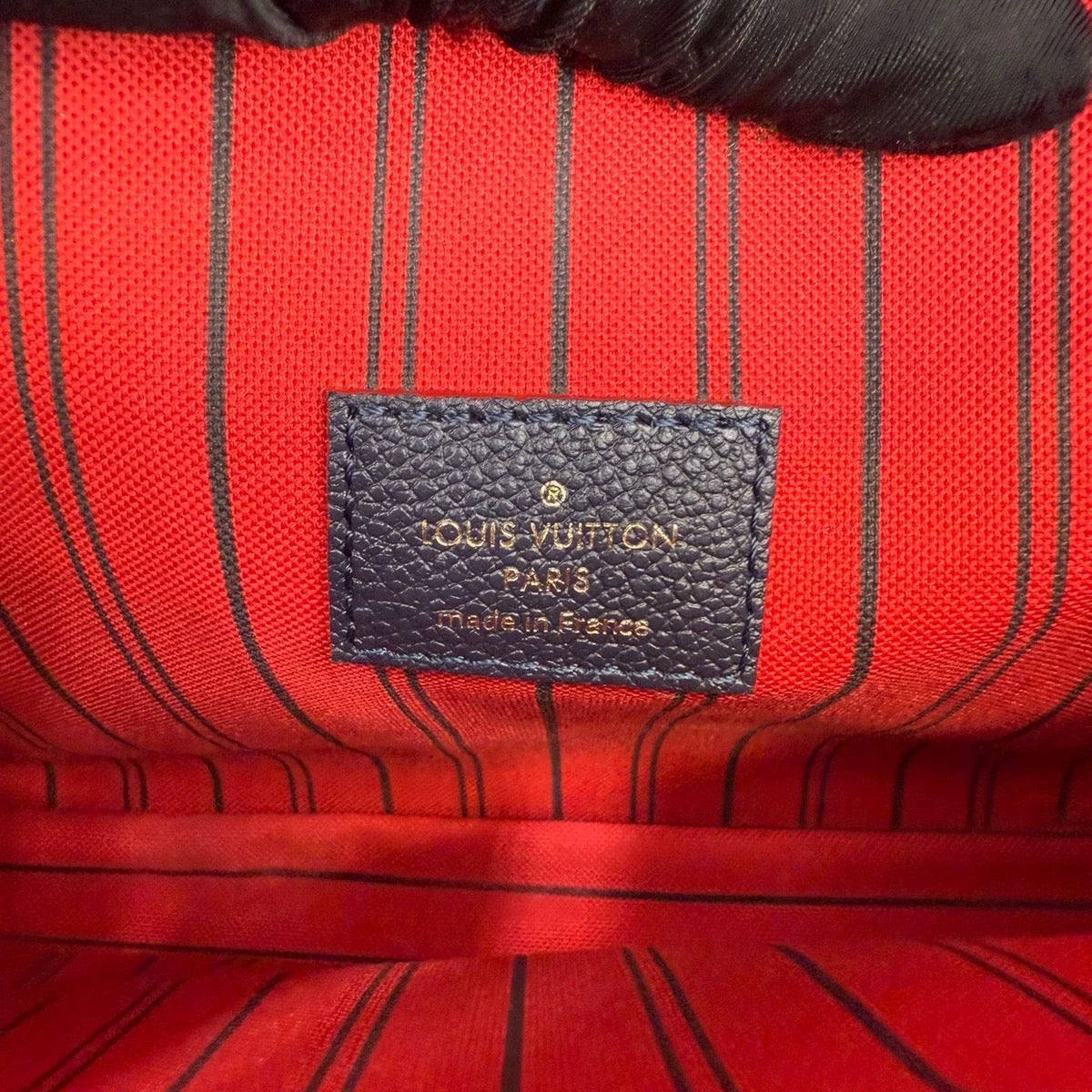 PRE-ORDERED Preloved Louis Vuitton Navy Blue/Red Monogram Empreinte Leather Pochette Metis DU3158