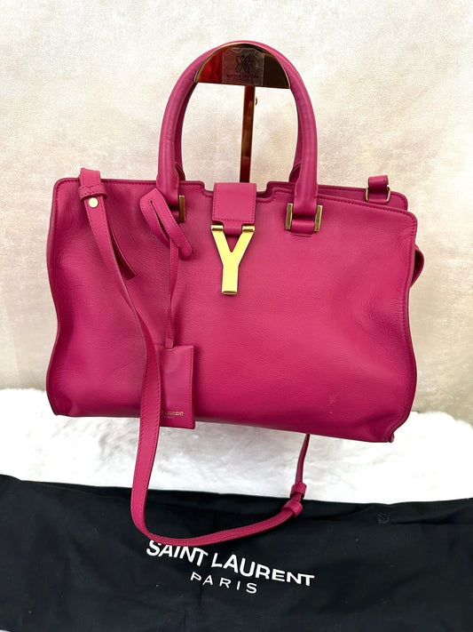 (Consignment) PRELOVED YSL Saint Laurent Paris Hot Pink Small. Anas Chyc Leather 311210 527411
