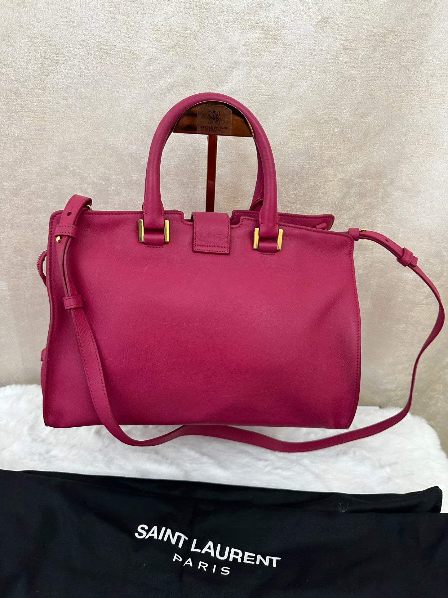 (Consignment) PRELOVED YSL Saint Laurent Paris Hot Pink Small. Anas Chyc Leather 311210 527411