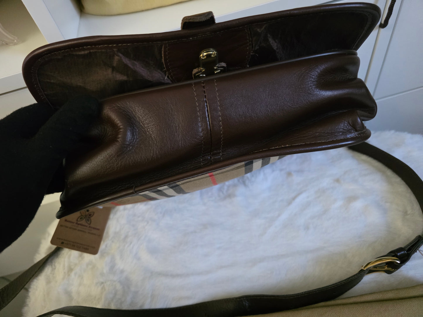 PRELOVED Vintage Burberry Haycheck Cross body bag