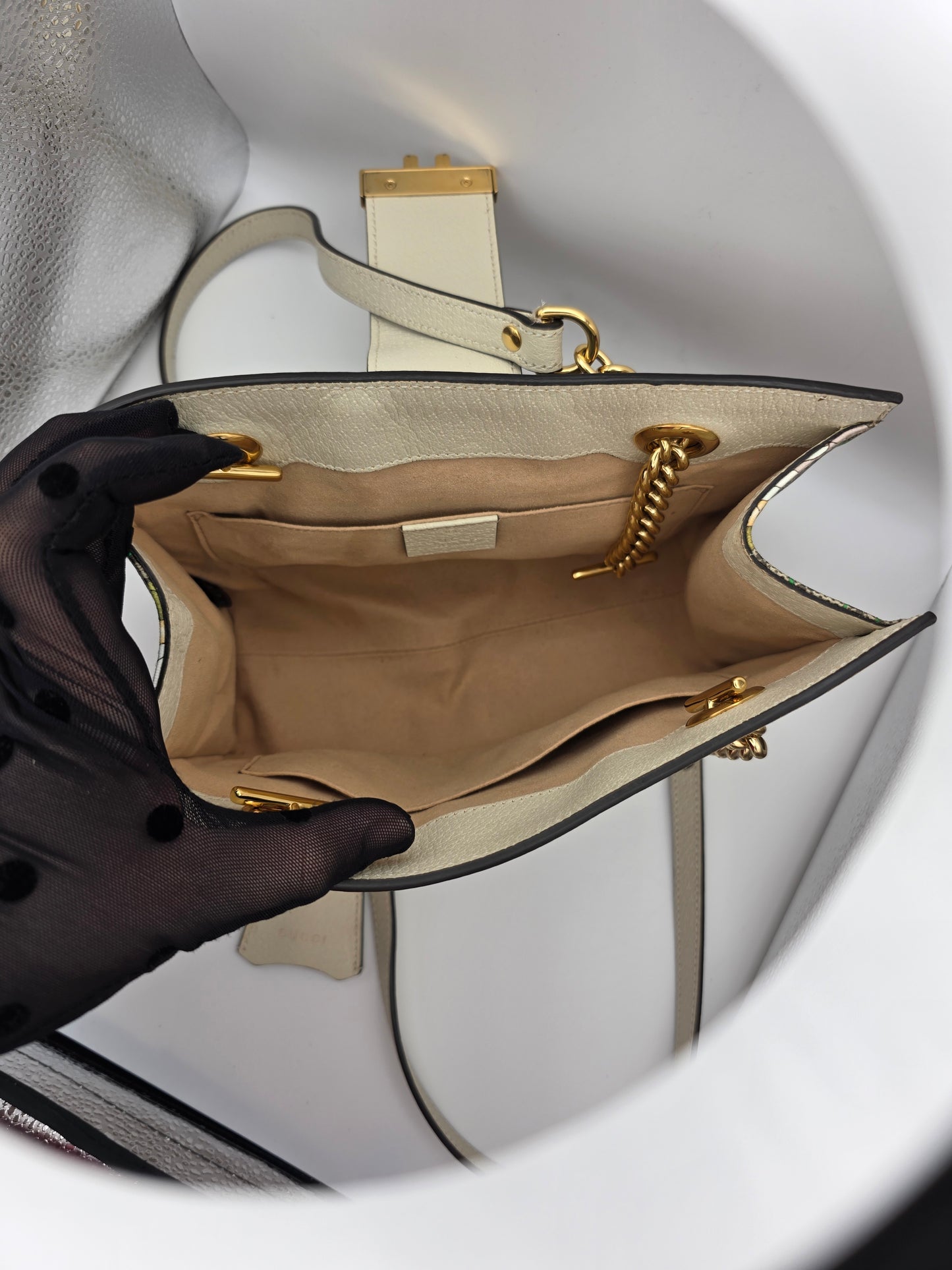 Gucci Multicolor GG Supreme Canvas and Leather Trim Flora Padlock Small Shoulder Bag
