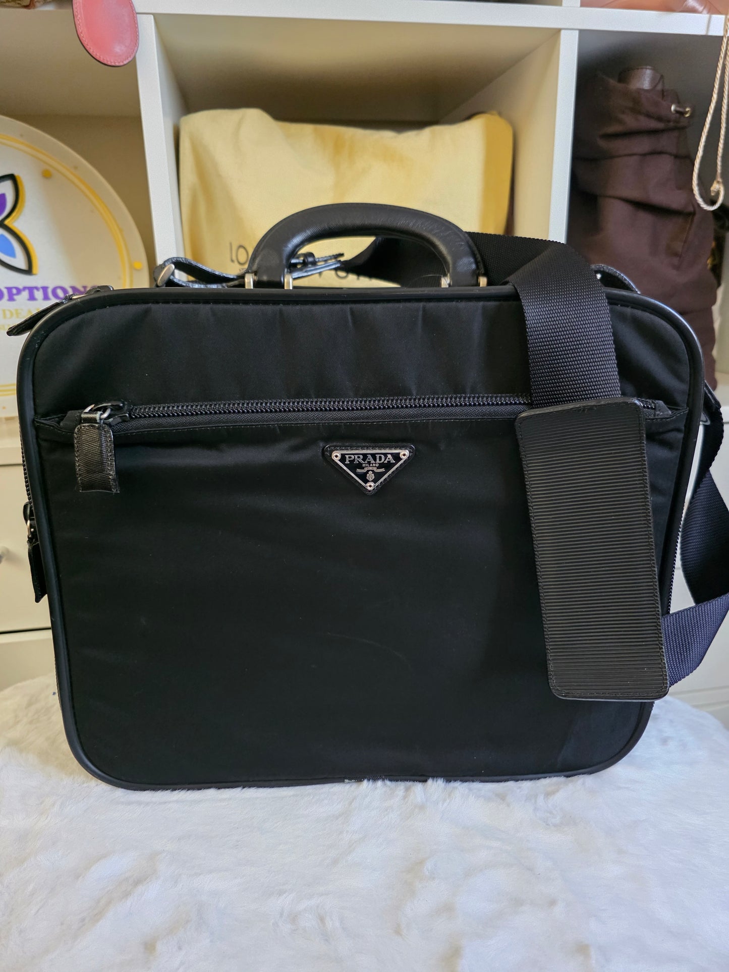 Pre owned PRADA NYLON BRIEFCASE
