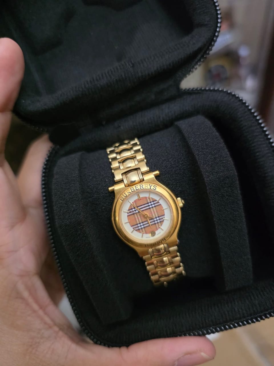 Preloved Burberry gold tone watch