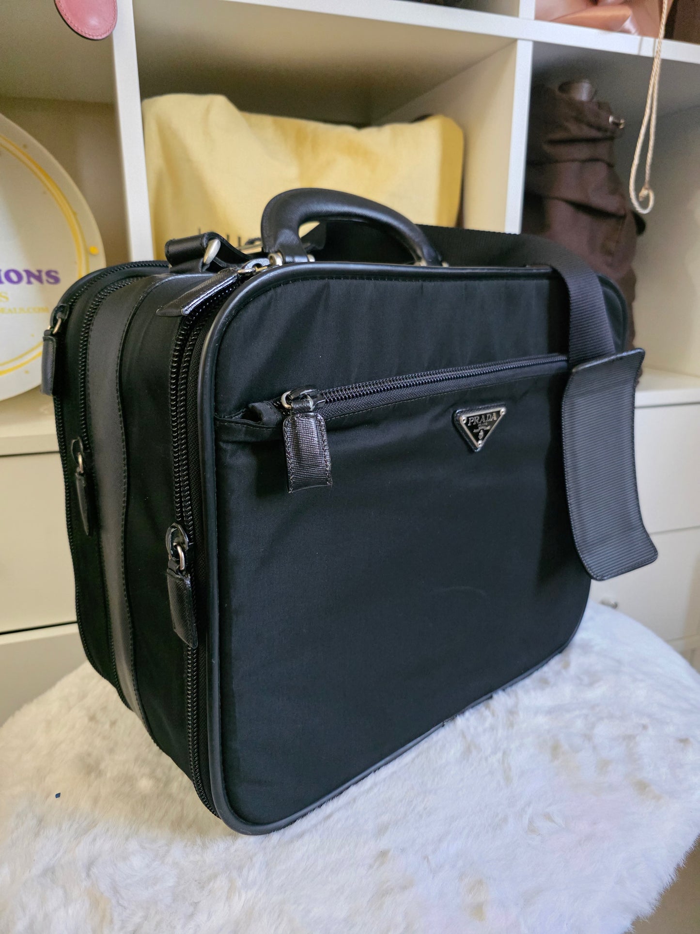 Pre owned PRADA NYLON BRIEFCASE