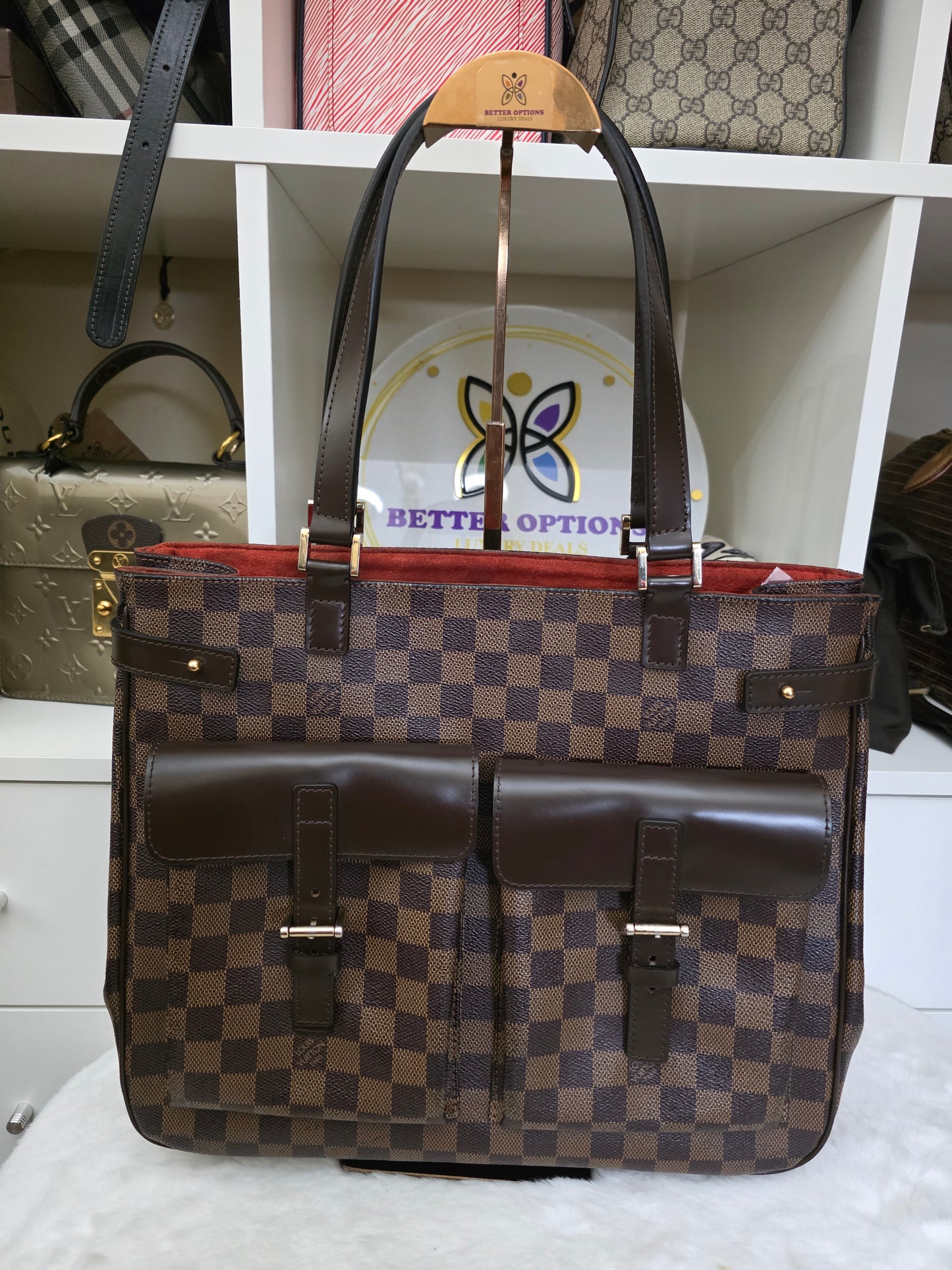 Pre-Owned Louis Vuitton Damier Ebene Uzes Tote MB1009