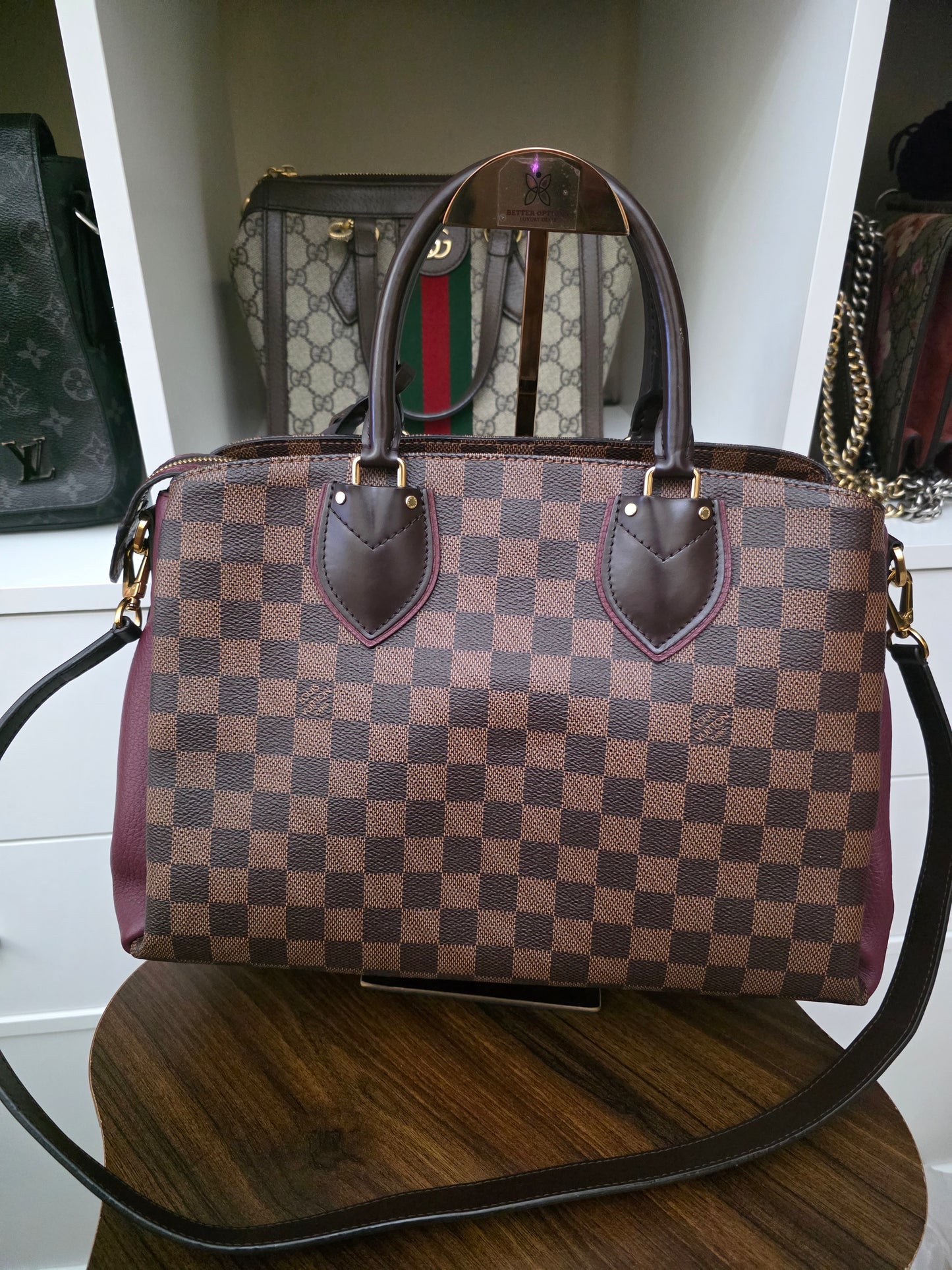 Louis Vuitton Bordeaux Damier Ebene Canvas and Leather Normandy MI3176
