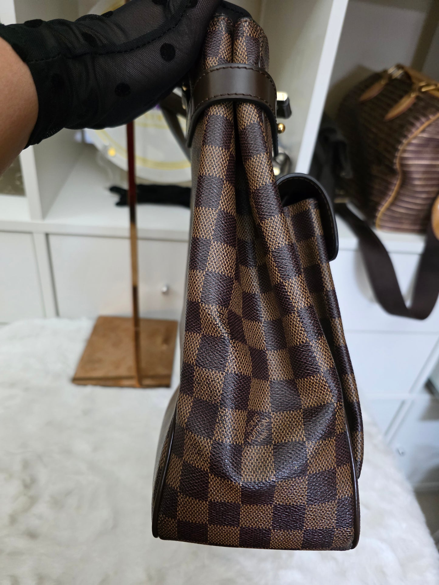 Pre-Owned Louis Vuitton Damier Ebene Uzes Tote MB1009