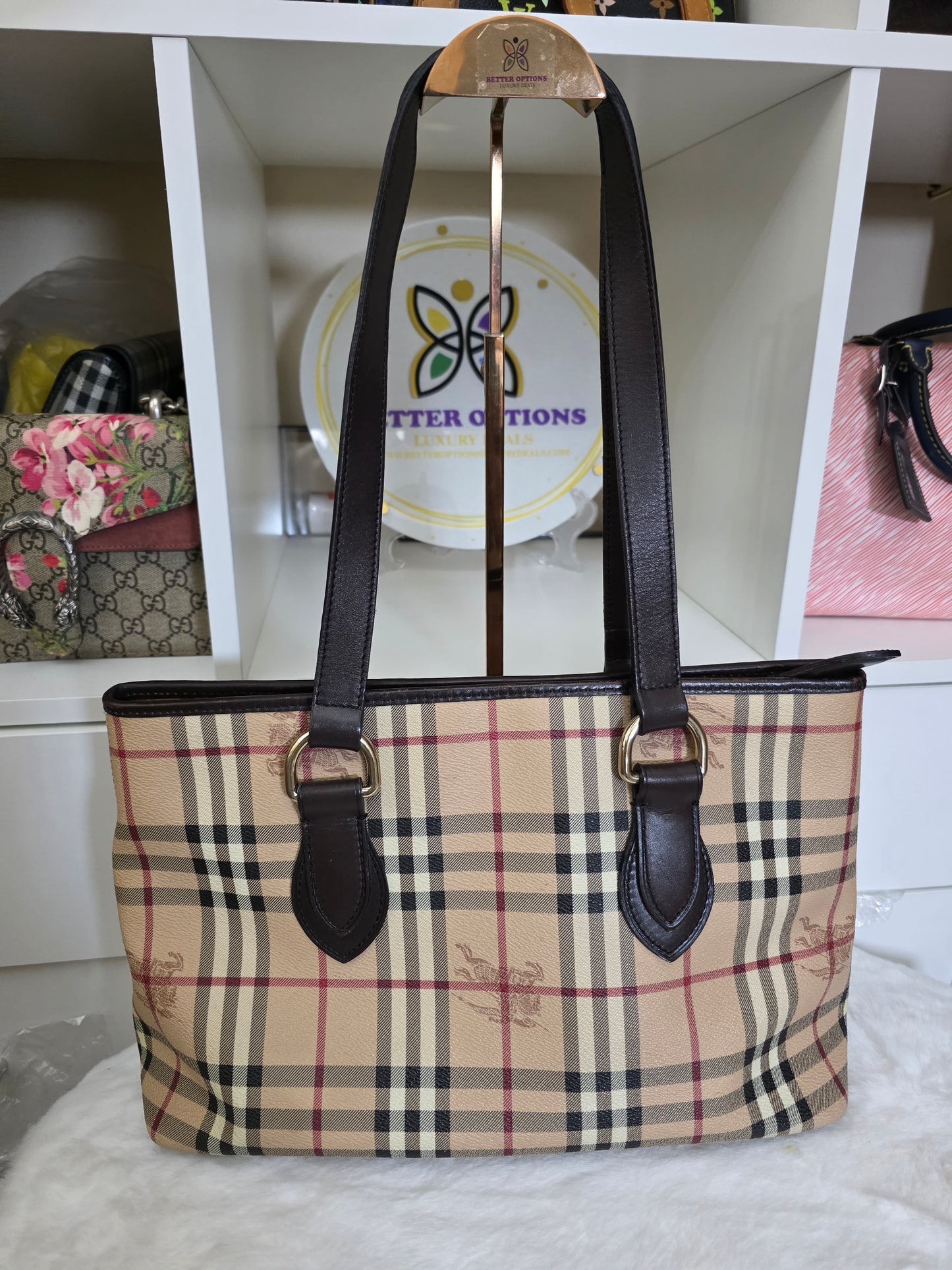 PRELOVED BURBERRY HAYMERKET TOTE