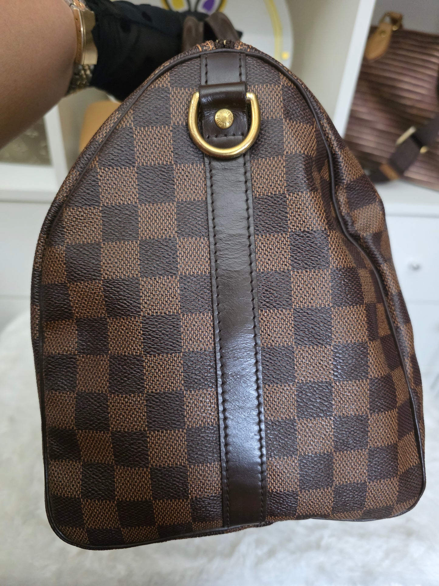 PRE-OWNED Louis Vuitton Damier Ebene Speedy 35 Bandoulière DU2152