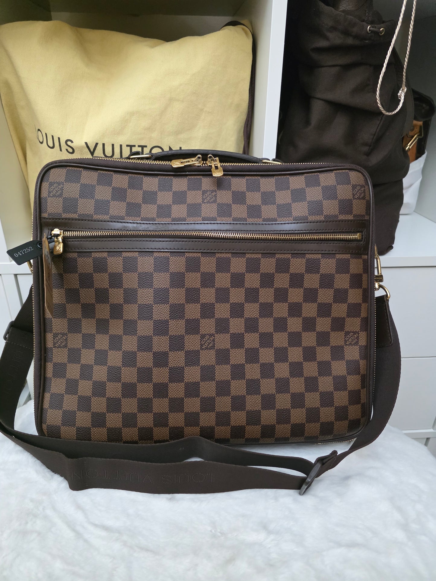 PRELOVED Louis Vuitton Damier Ebene Porte Ordinateur Sabanan briefcase laptop bag MB2008