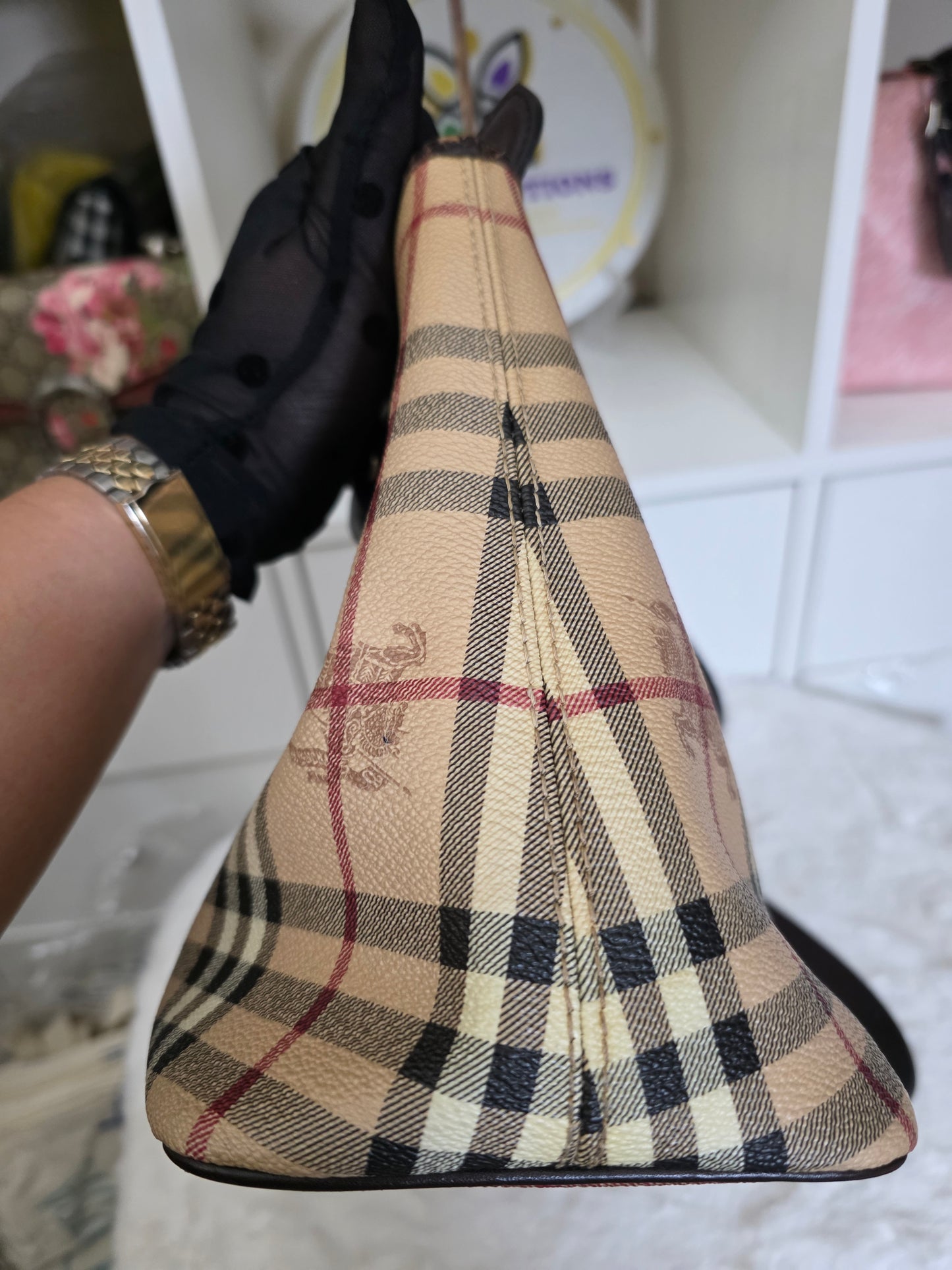PRELOVED BURBERRY HAYMERKET TOTE