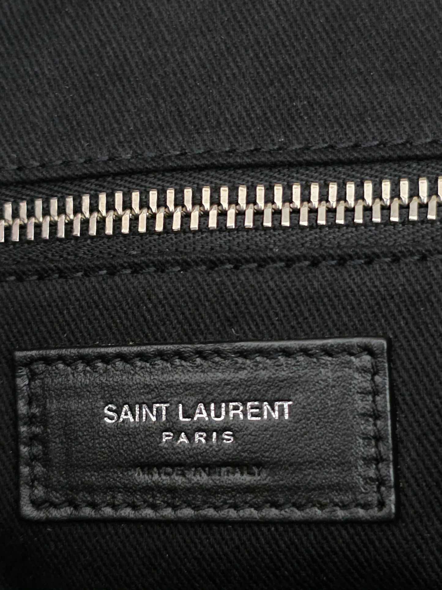 PRELOVED YSL Saint Laurent Giant bowling bag black croc embossed leather BAG