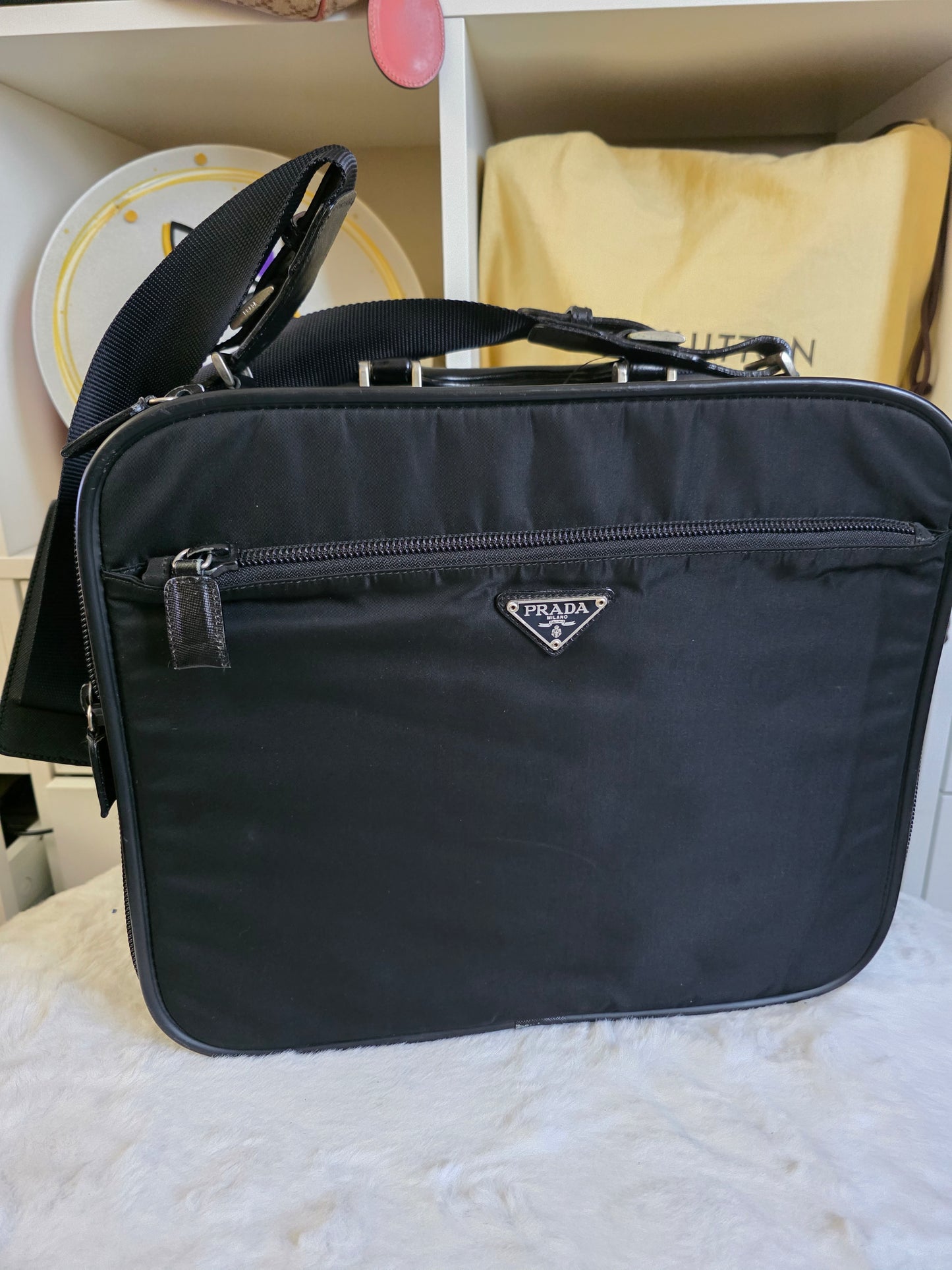 Pre owned PRADA NYLON BRIEFCASE
