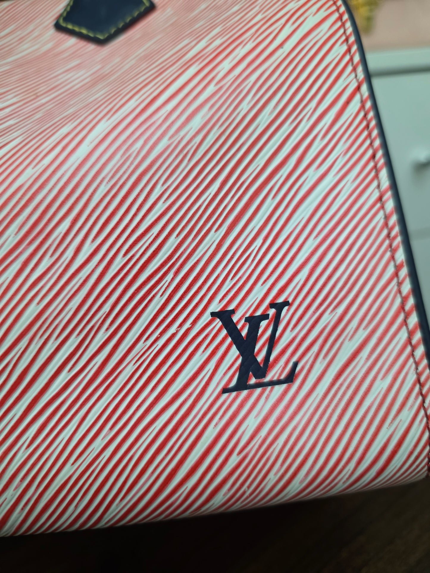 PRELOVED Louis Vuitton Speedy 25 Bandolier Epi Denim Red SN0197