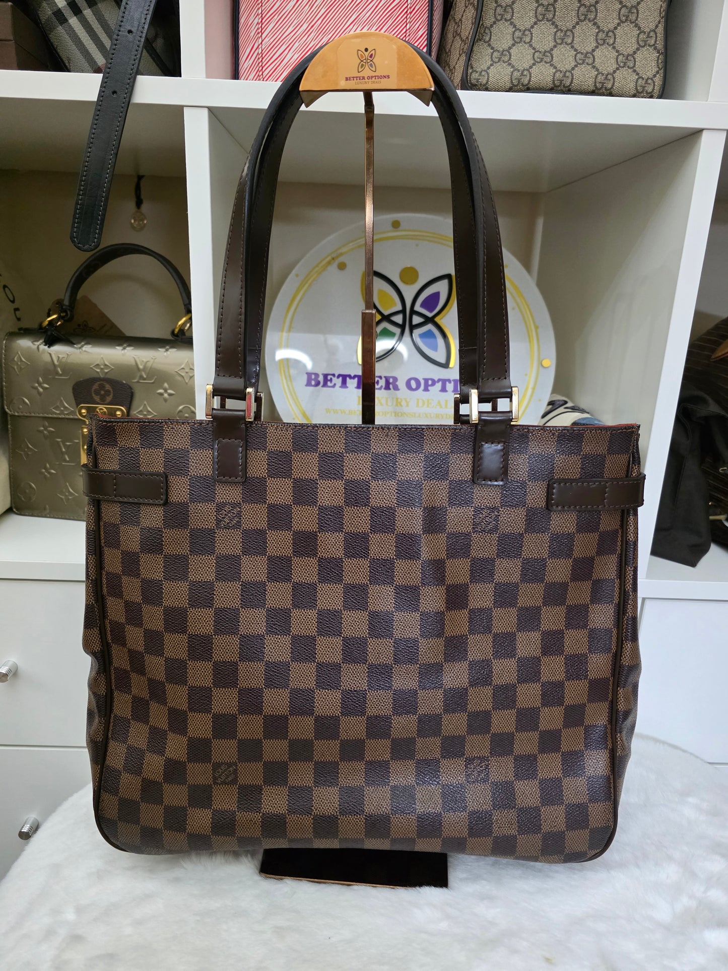 Pre-Owned Louis Vuitton Damier Ebene Uzes Tote MB1009