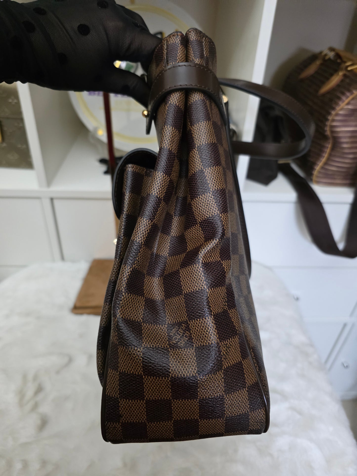 Pre-Owned Louis Vuitton Damier Ebene Uzes Tote MB1009