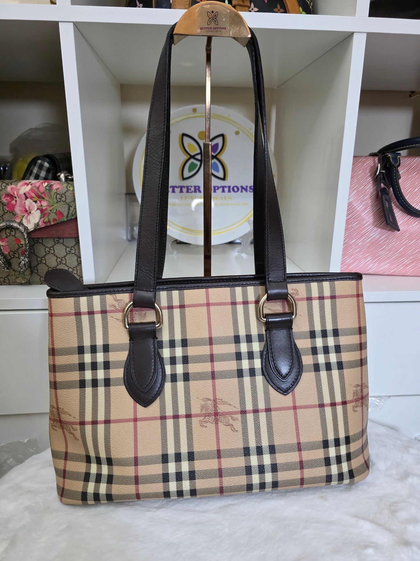 PRELOVED BURBERRY HAYMERKET TOTE