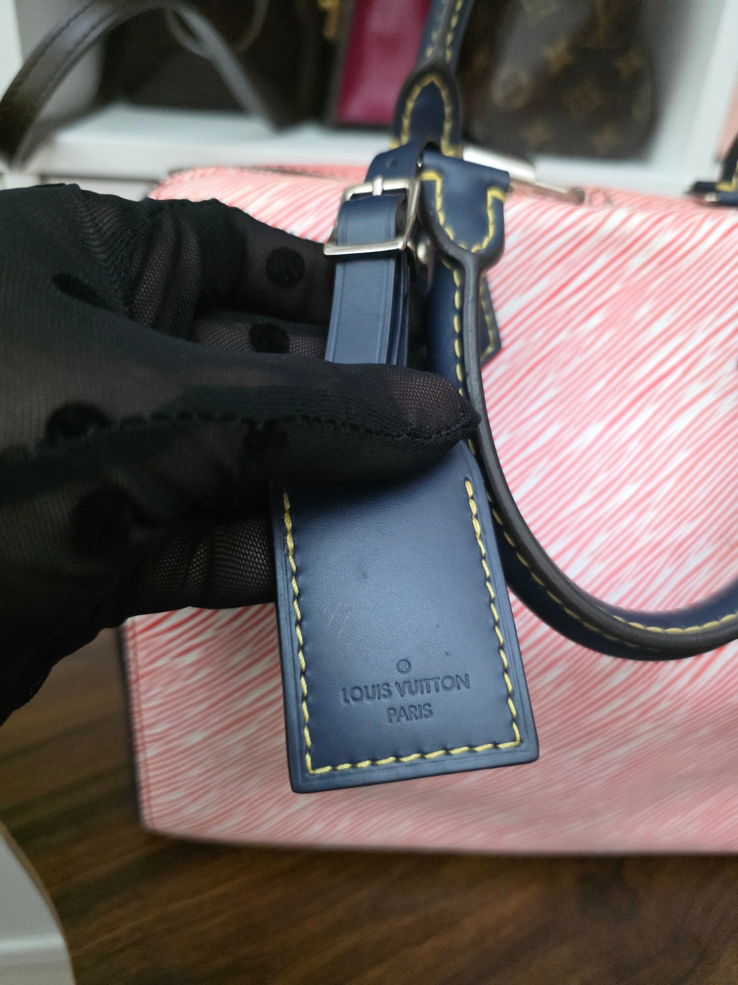 PRELOVED Louis Vuitton Speedy 25 Bandolier Epi Denim Red SN0197