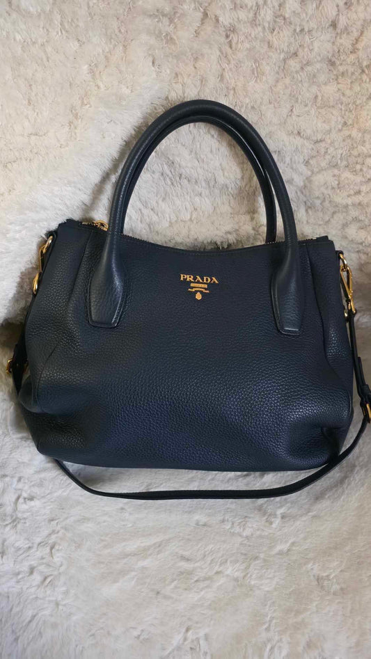PRE OWNED PRADA VITELLO BLUE 204