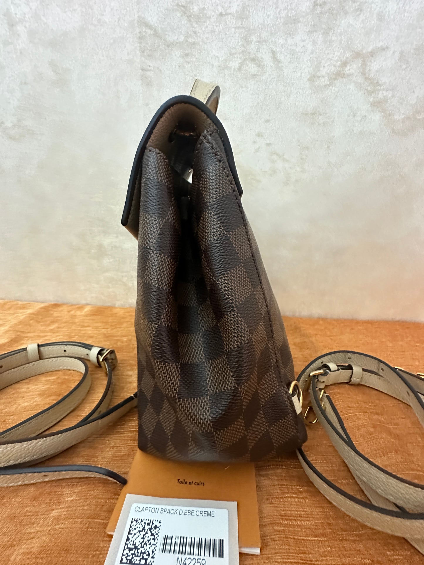 PRELOVED Louis Vuitton Damier Ebene Beige Clapton Backpack