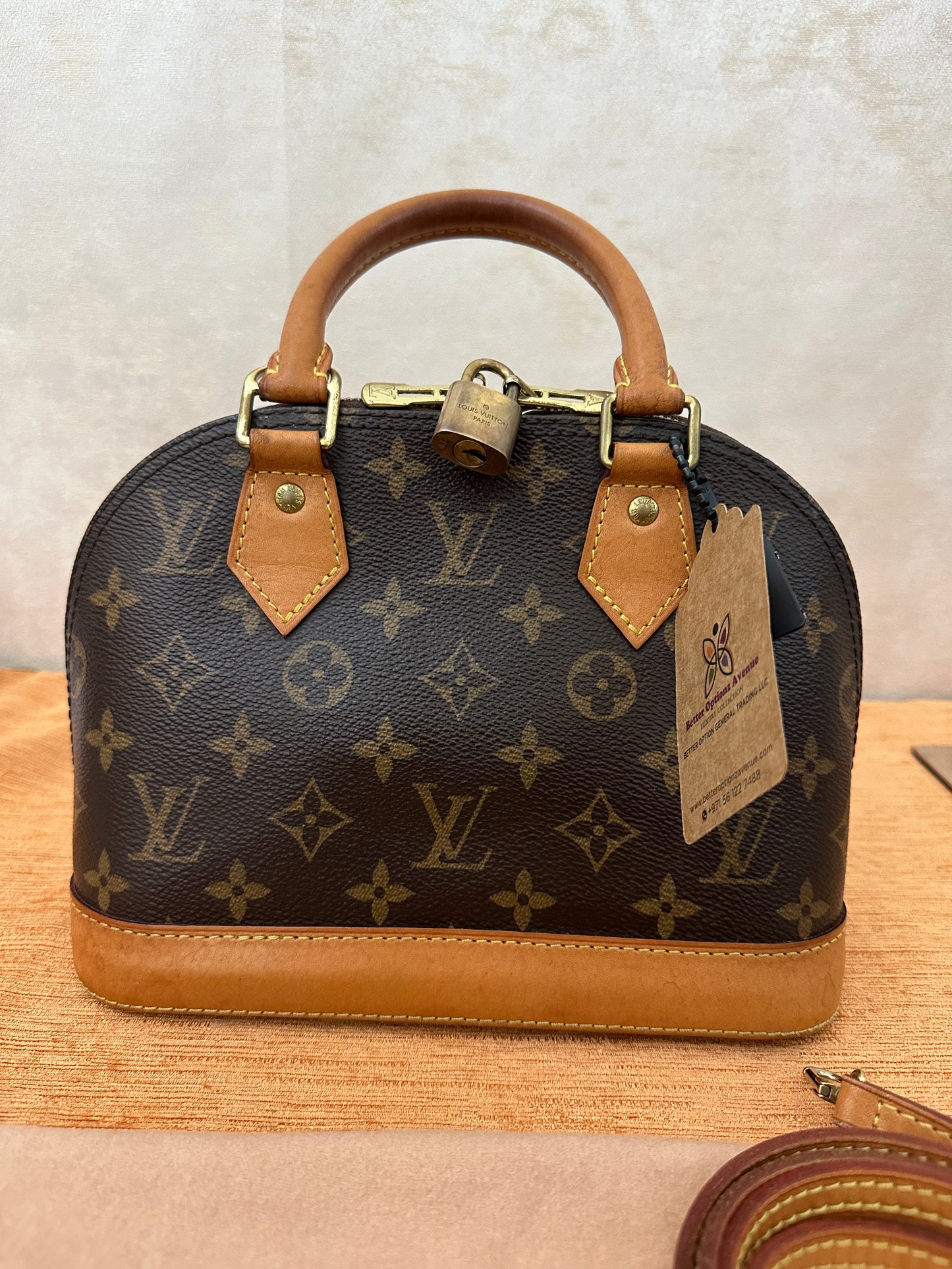 PRELOVED Louis Vuitton Monogram ALMA BB with strap and lock &keys SN0149