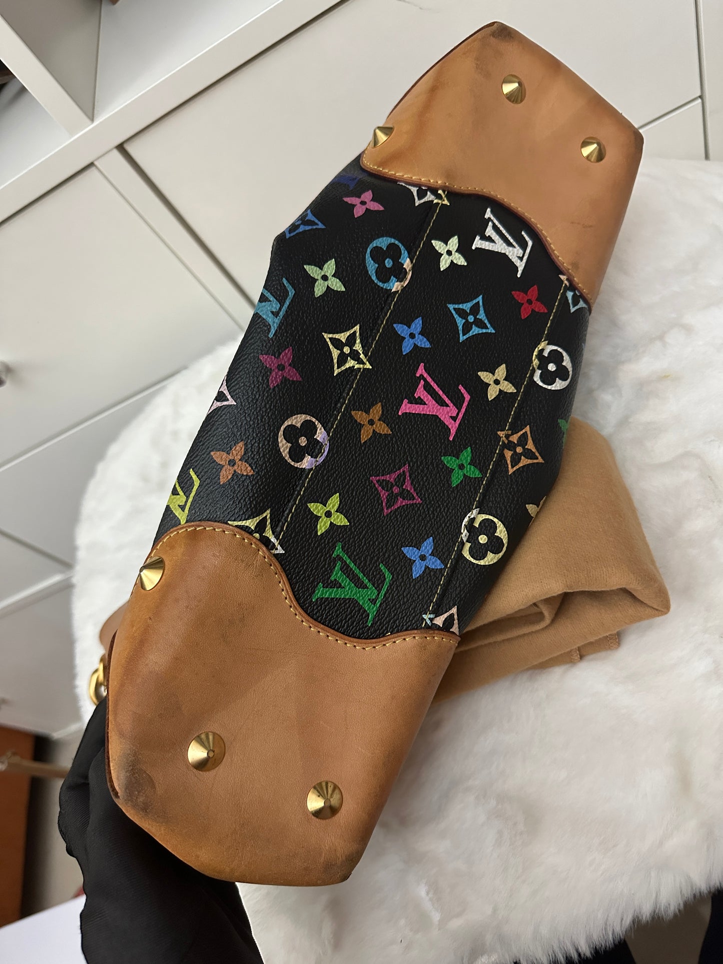 PRELOVED LOUIS VUITTON X TAKASHI MURAKAMI 
BLack Multicolor Monograme JUDY TR4101 rare 🩷