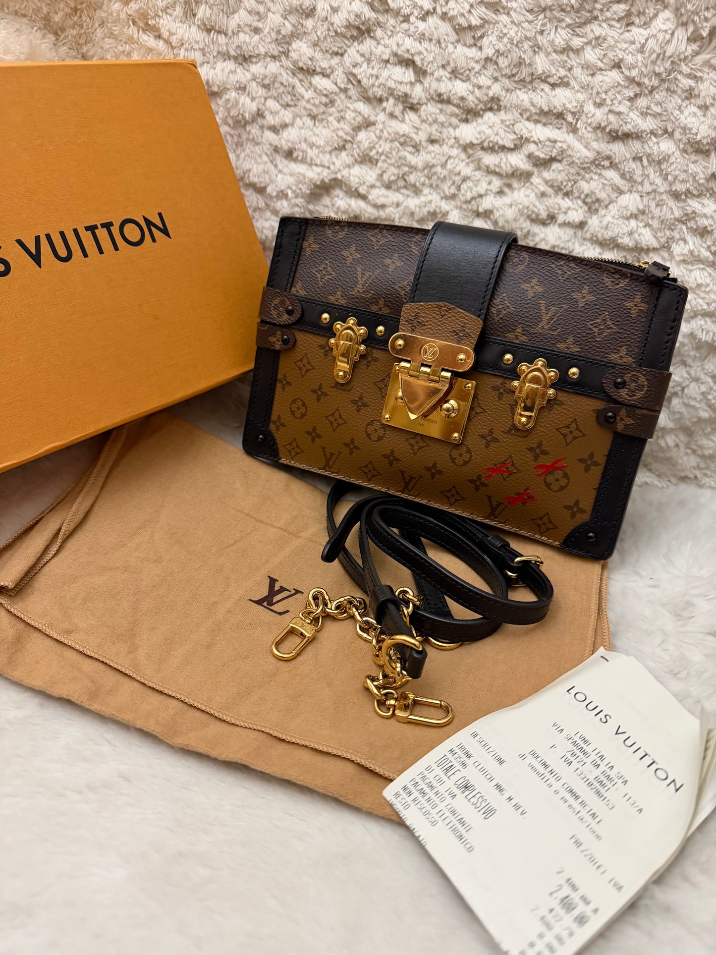 PRE OWNED Louis Vuitton Monogram Reverse Trunk Clutch