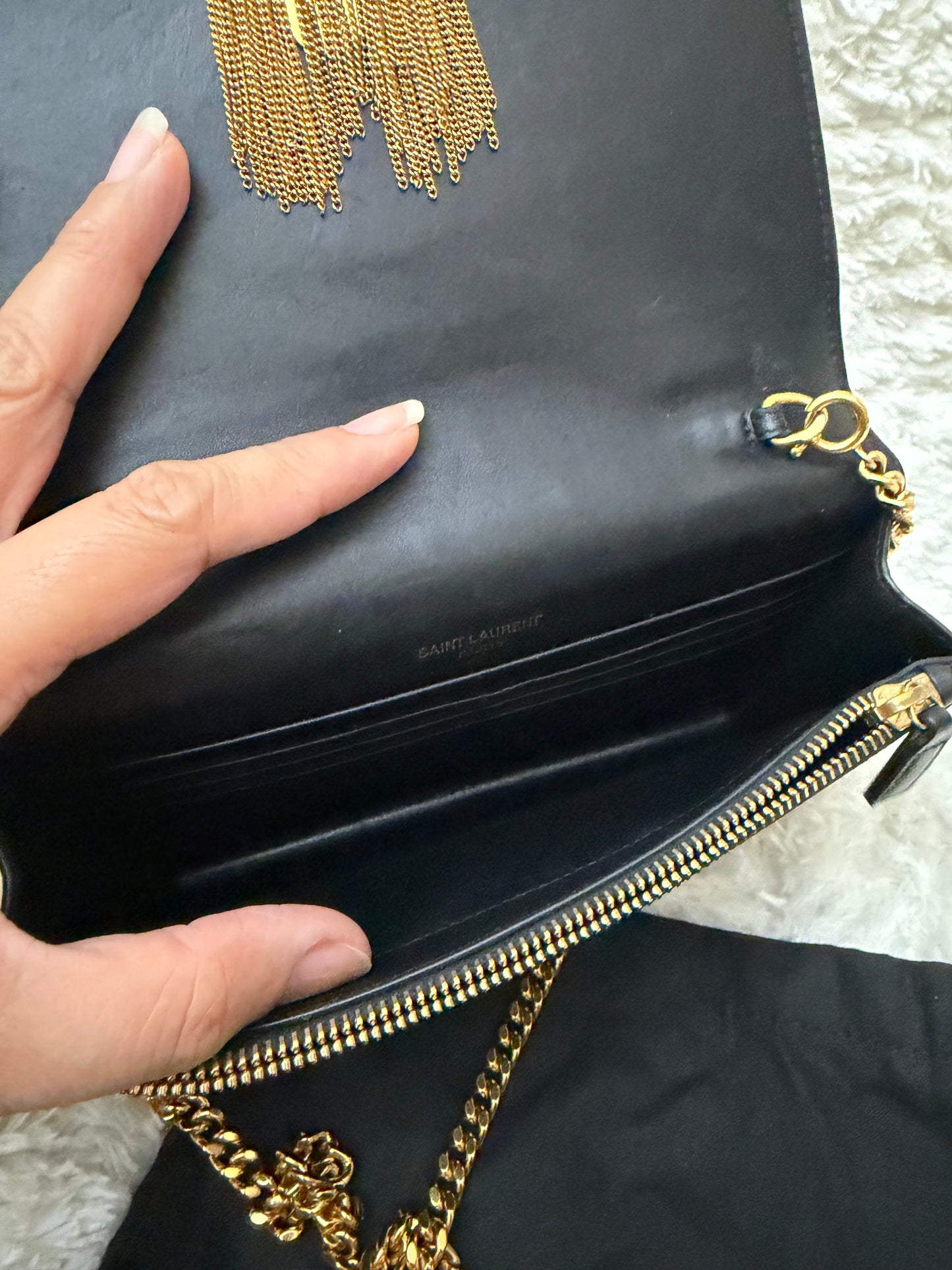 PRE OWNED Saint Laurent Kate Tassel Black leather GUE452159.0717