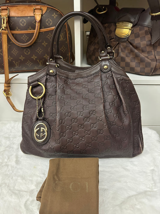 PRELOVED Gucci Dark Brown Guccissima Leather Sukey Tote