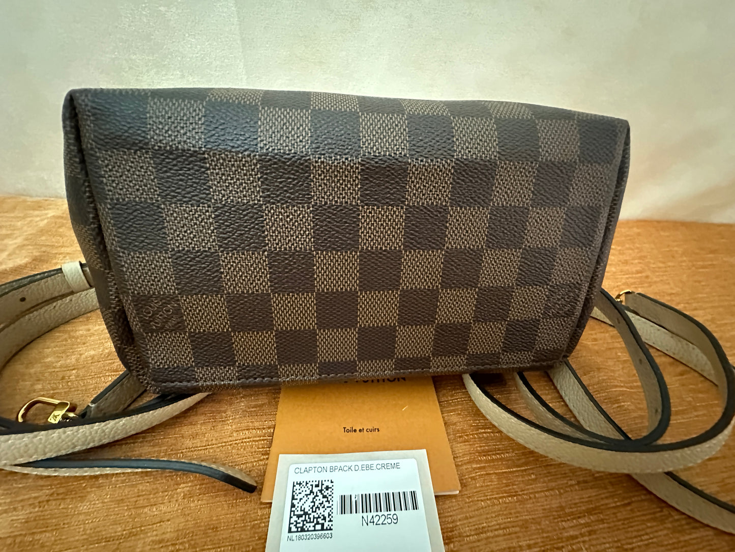 PRELOVED Louis Vuitton Damier Ebene Beige Clapton Backpack