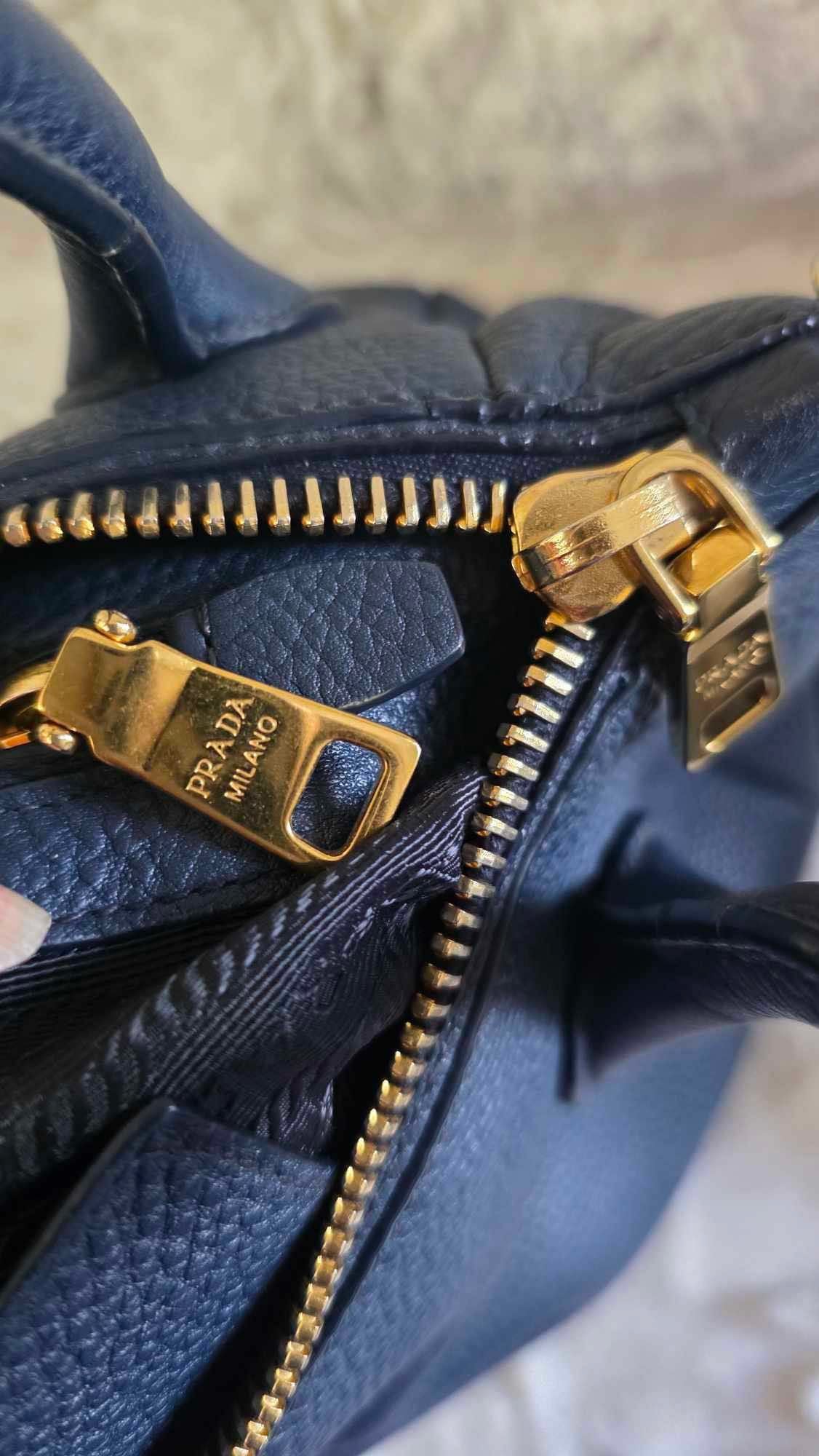 PRE OWNED PRADA VITELLO BLUE 204