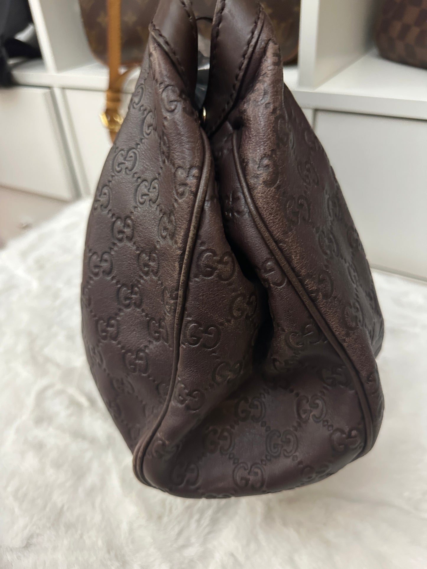 PRELOVED Gucci Dark Brown Guccissima Leather Sukey Tote