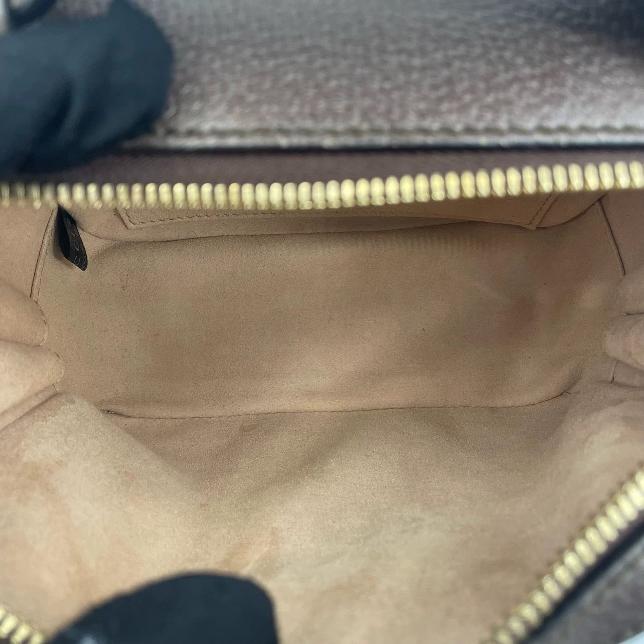 Gucci Beige/Ebony GG Supreme Canvas and Leather Mini Ophidia Top Handle 602576 313317