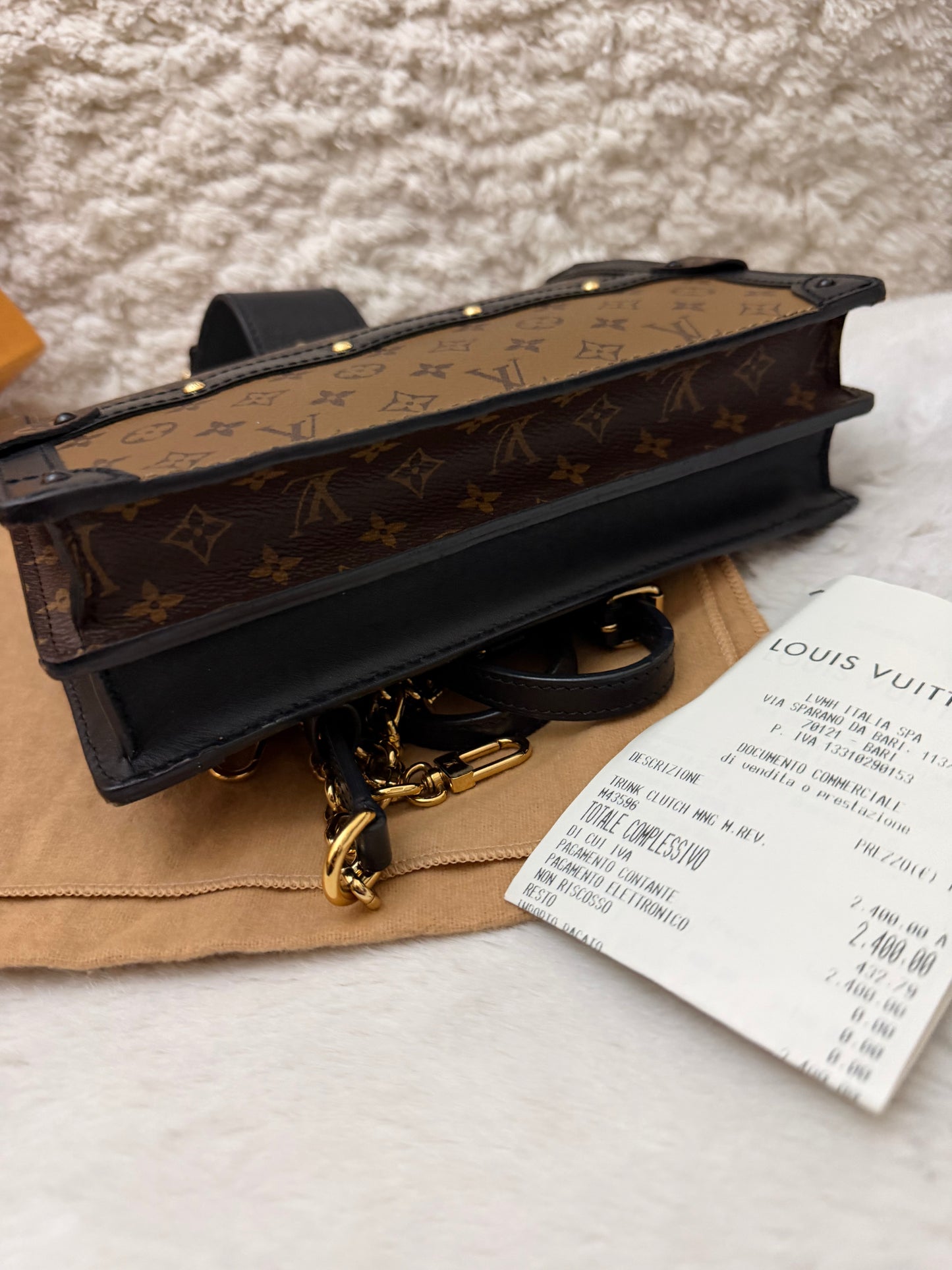 PRE OWNED Louis Vuitton Monogram Reverse Trunk Clutch