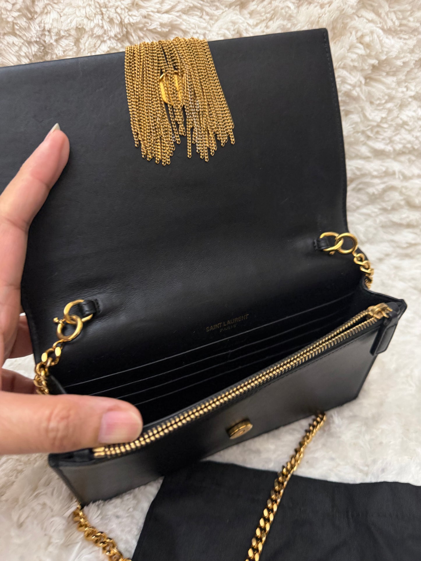 PRE OWNED Saint Laurent Kate Tassel Black leather GUE452159.0717