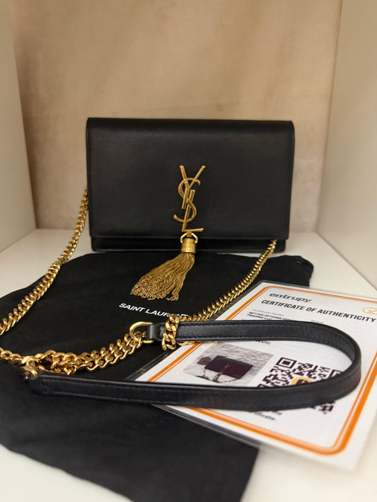 PRE OWNED Saint Laurent Kate Tassel Black leather GUE452159.0717