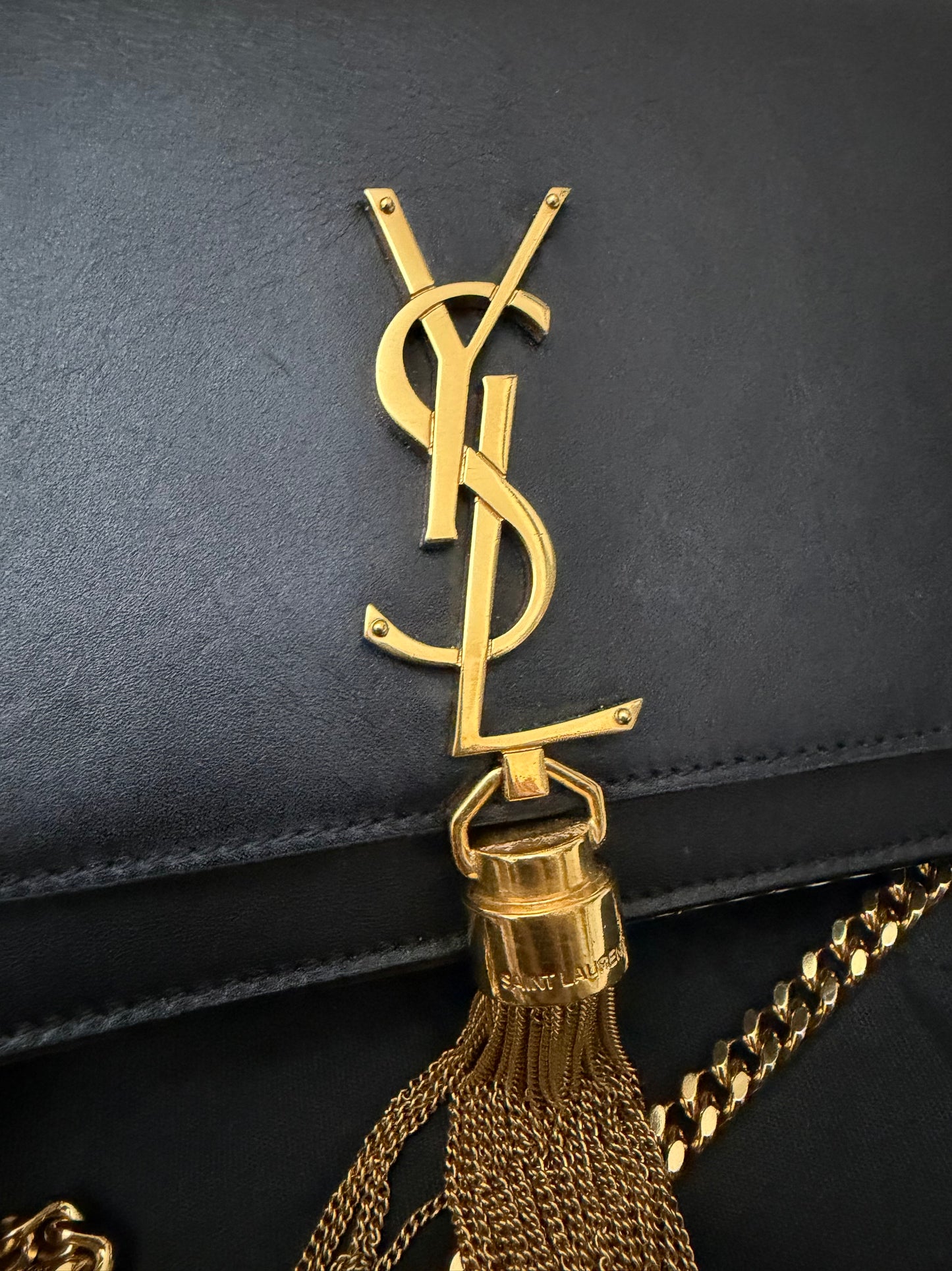 PRE OWNED Saint Laurent Kate Tassel Black leather GUE452159.0717