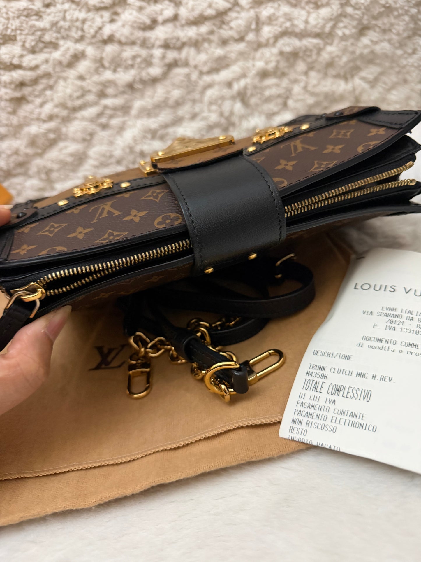 PRE OWNED Louis Vuitton Monogram Reverse Trunk Clutch