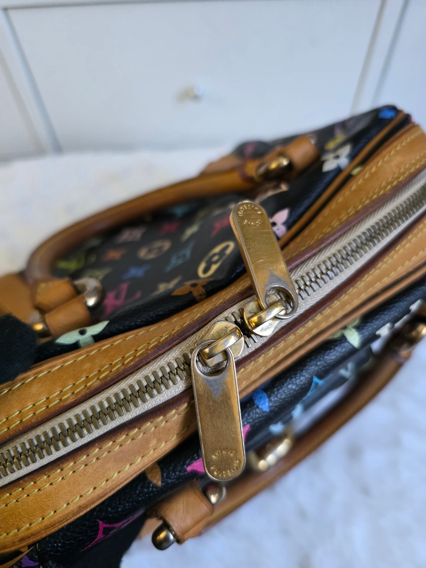 PRELOVED Louis Vuitton Monogram Multicolor black Murokami Priscilla SP4027 free coin purse