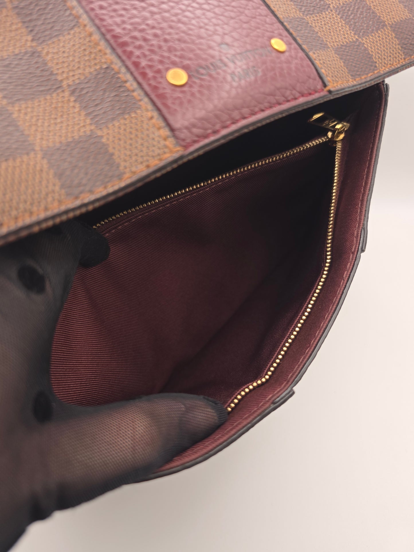 Pre-Owned Louis Vuitton Bordeaux Damier Ebene Canvas Bond Street Bag AH0159