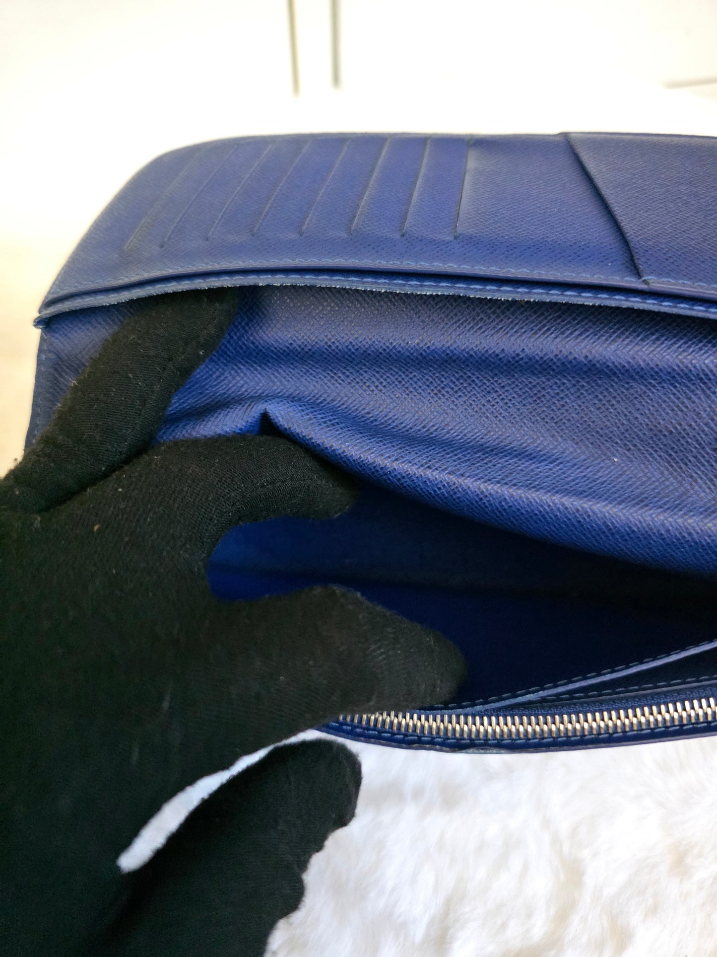 Preloved Louis Vuitton Bifold Brazza wallet blue