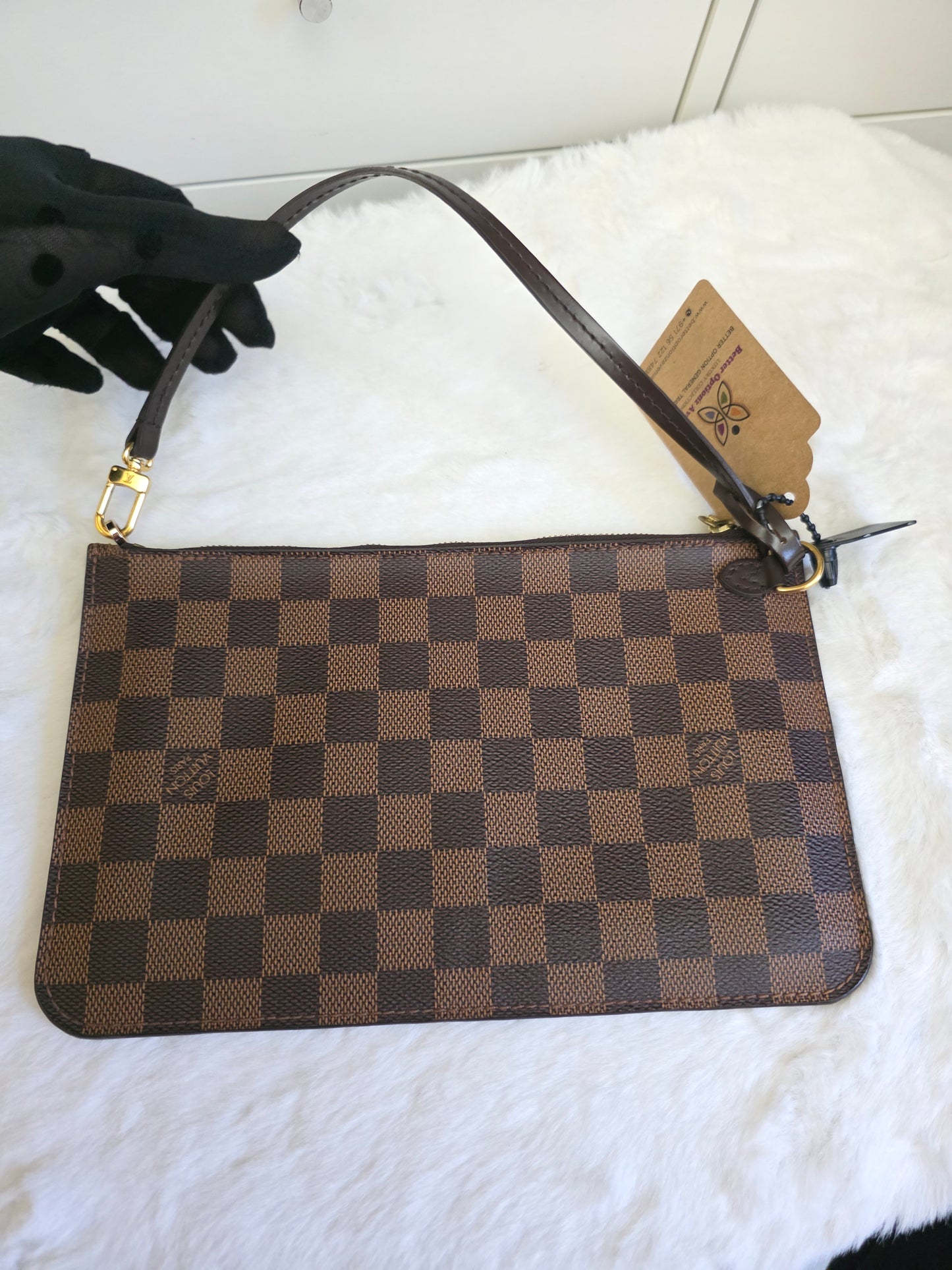 Preloved Louis Vuitton Damier Ebene  Neverfull MM size with pouch
