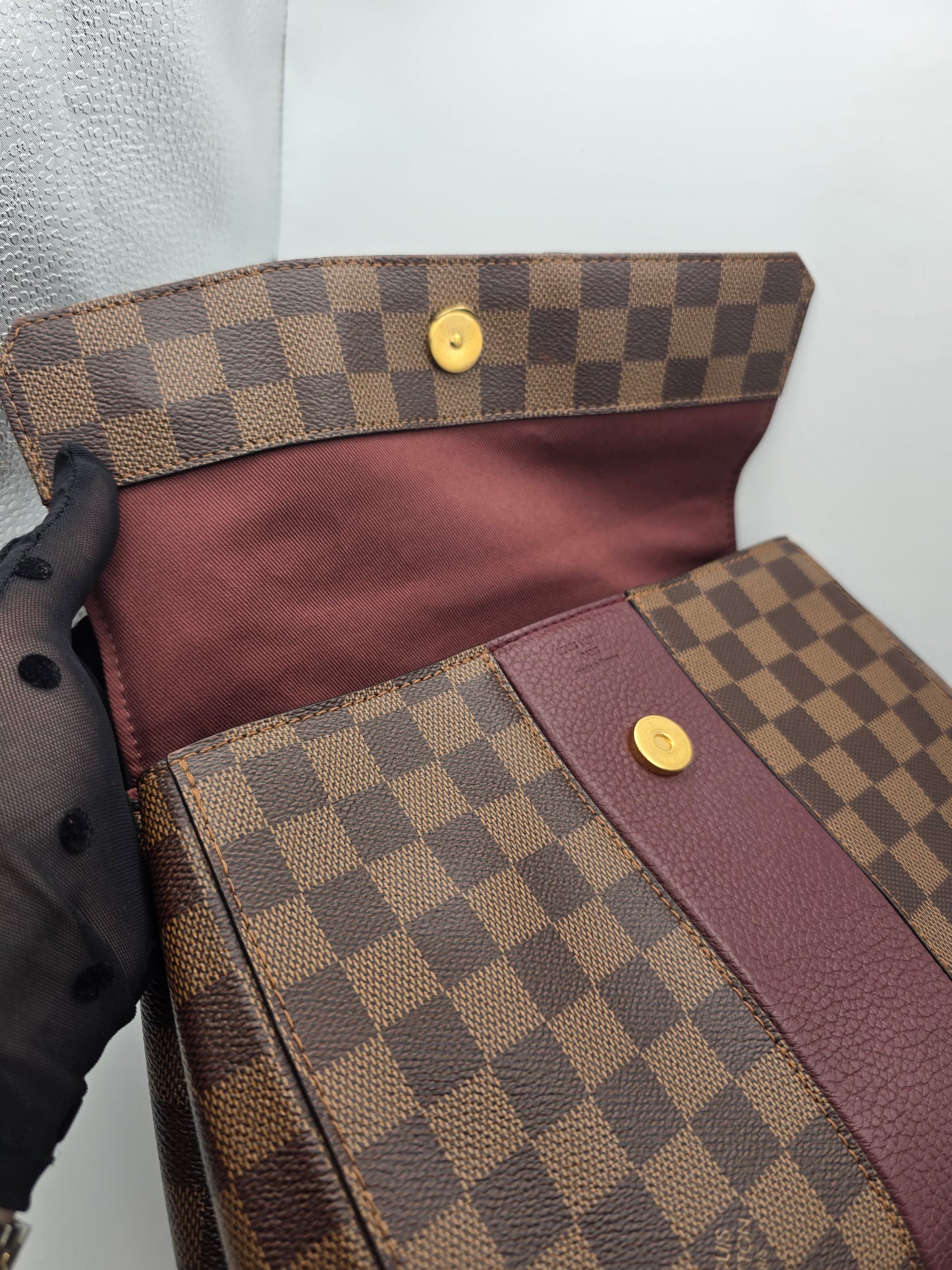 Pre-Owned Louis Vuitton Bordeaux Damier Ebene Canvas Bond Street Bag AH0159
