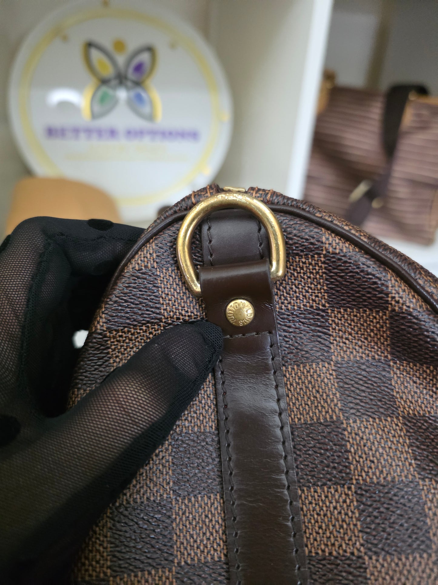 PRE-OWNED Louis Vuitton Damier Ebene Speedy 35 Bandoulière DU2152