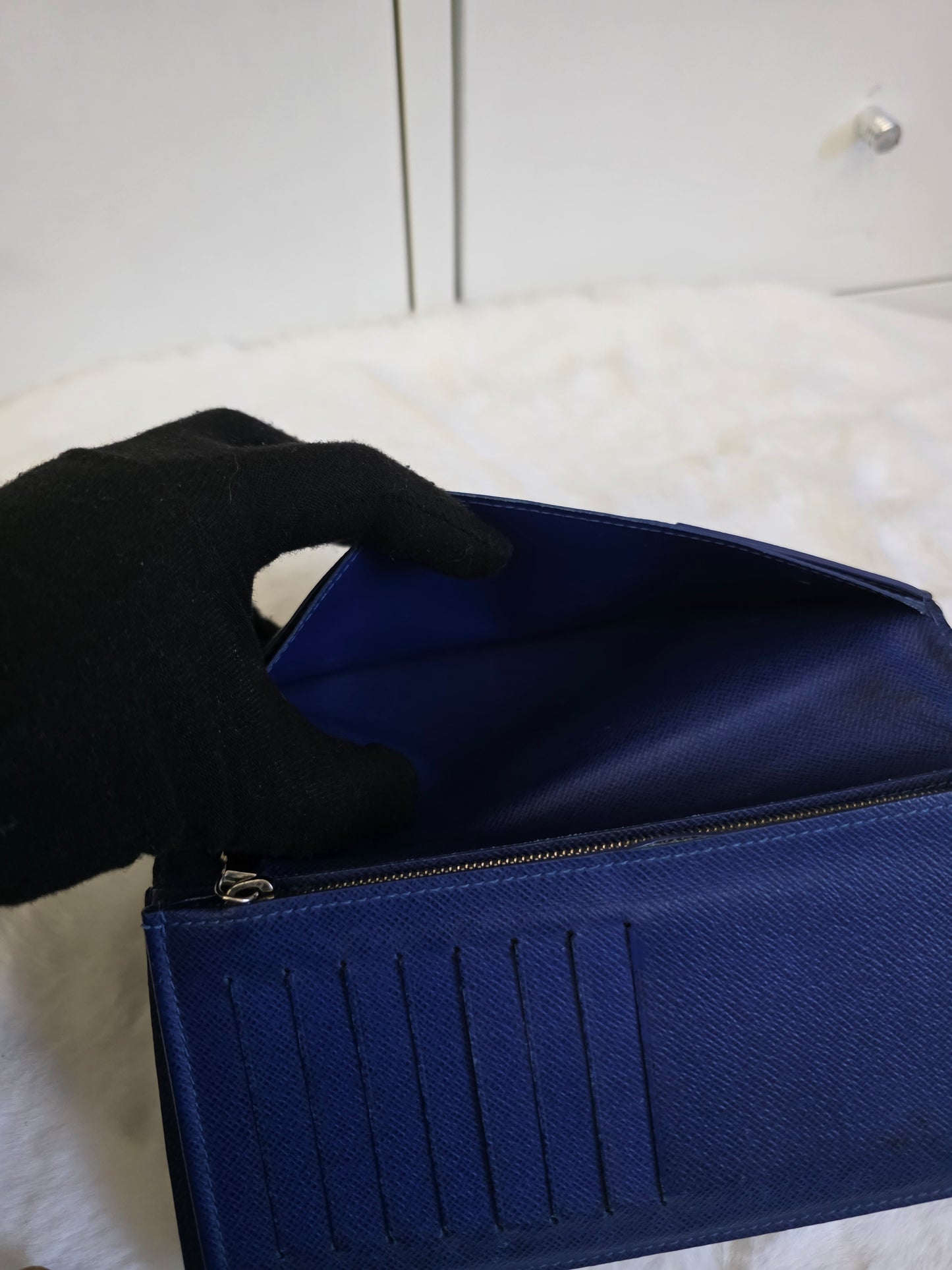 Preloved Louis Vuitton Bifold Brazza wallet blue