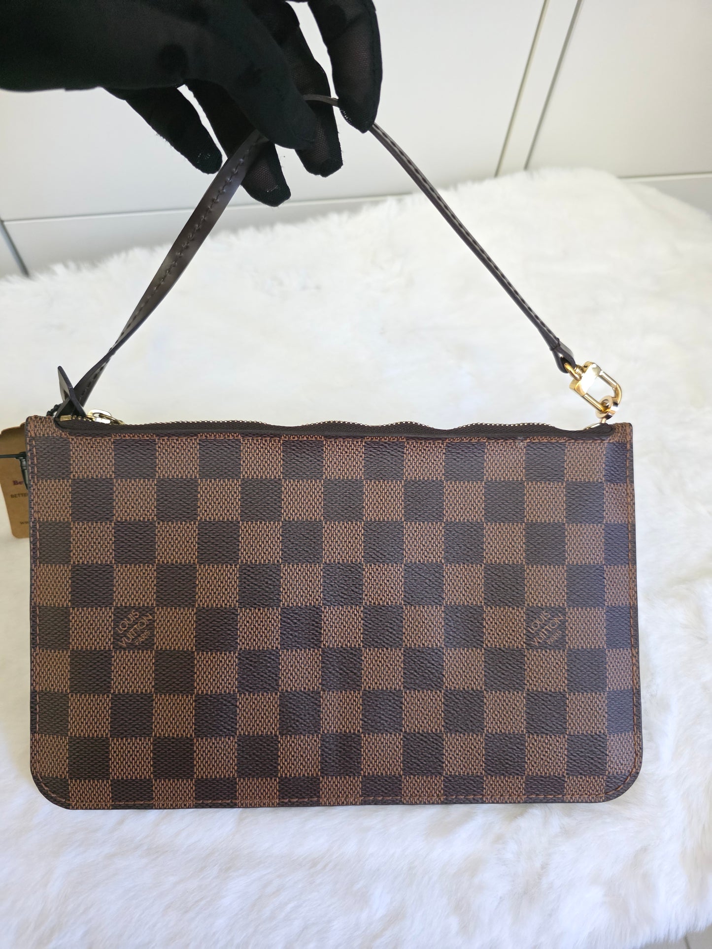 Preloved Louis Vuitton Damier Ebene  Neverfull MM size with pouch