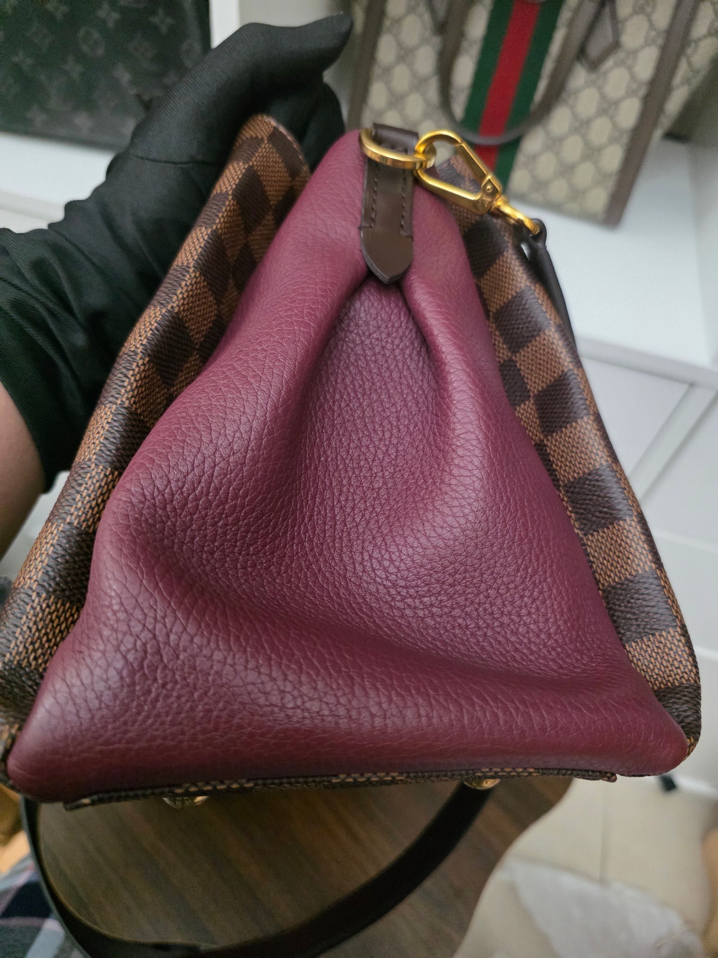 Louis Vuitton Bordeaux Damier Ebene Canvas and Leather Normandy MI3176