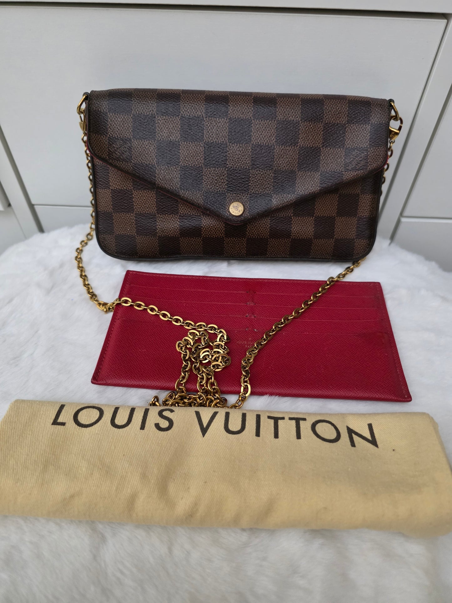 PRELOVED Louis Vuitton Damier Ebene Felicie Pochette MI3139