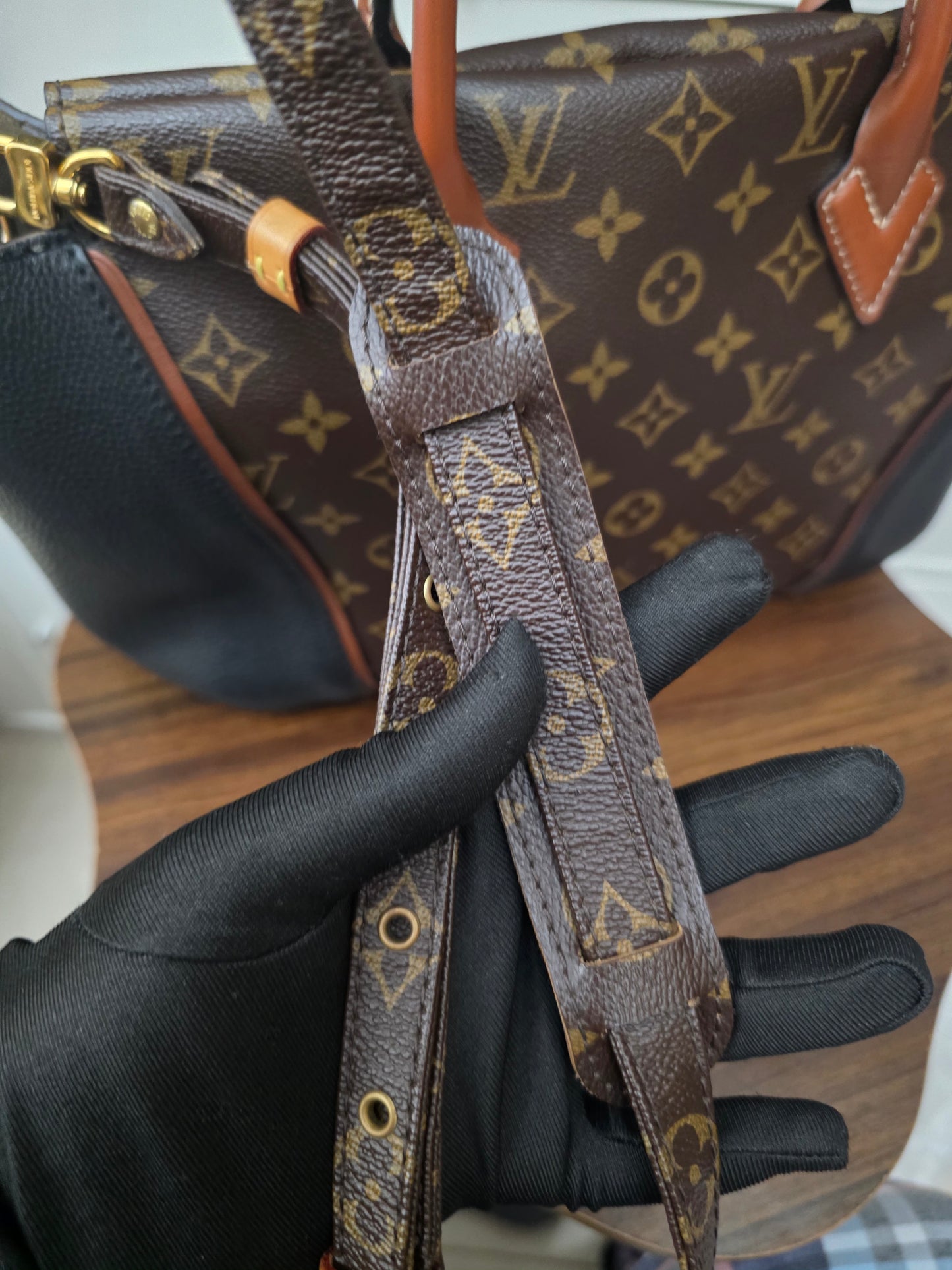 preloved Louis Vuitton Monogram Canvas and Orfevre Leather Bag