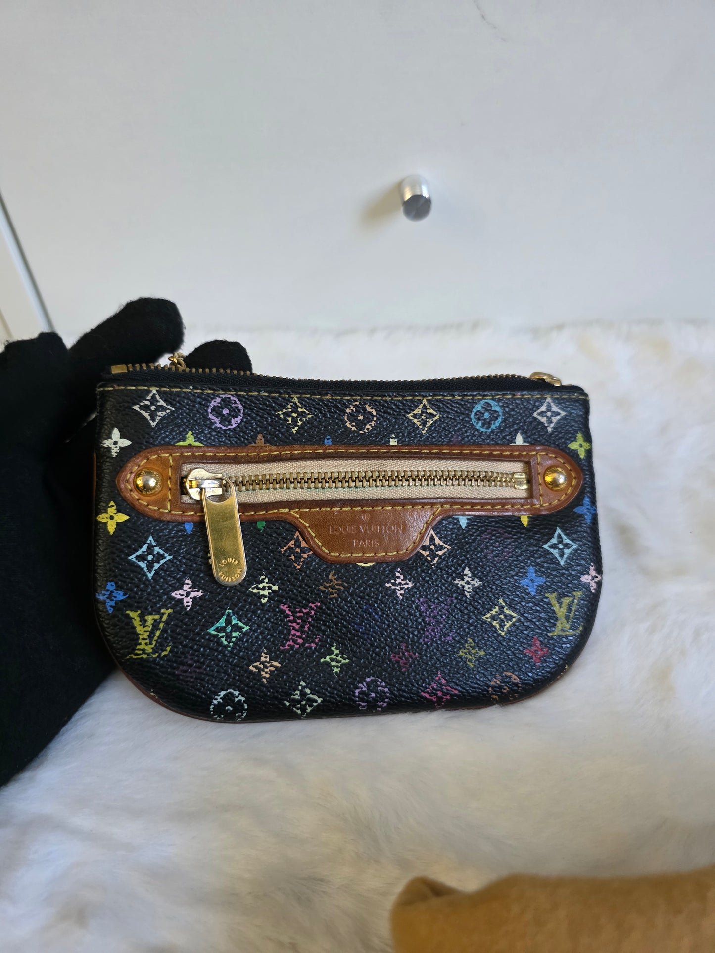 PRELOVED Louis Vuitton Monogram Multicolor black Murokami Priscilla SP4027 free coin purse